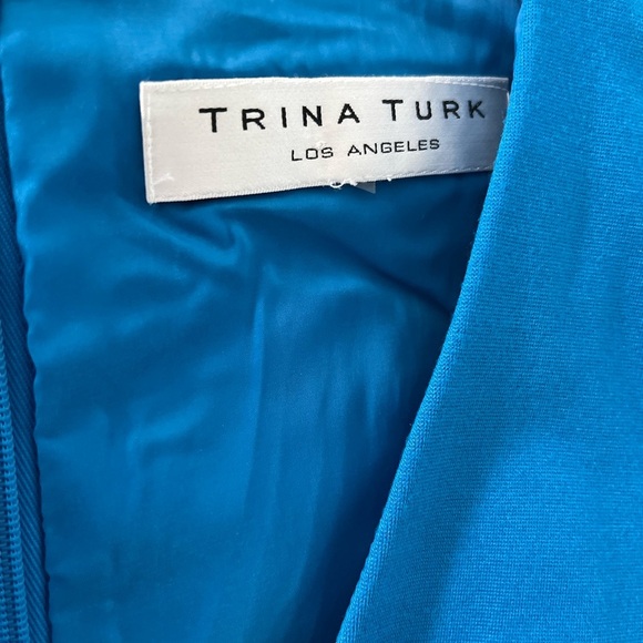 Trina Turk Dress - Women's 4 Blue - Sleeveless V-Neck Sheath - Picture 3 of 8